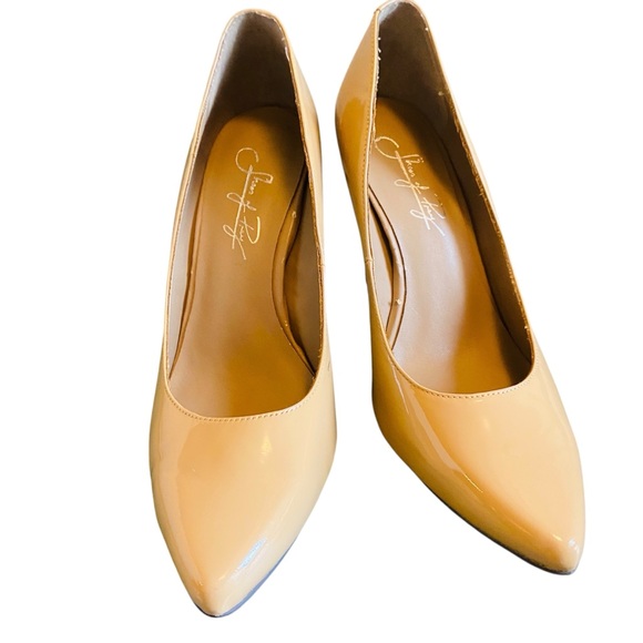 Shoes Of Prey Patent Leather Nude Pointed Toe Leather Shoes Pumps - Picture 3 of 7